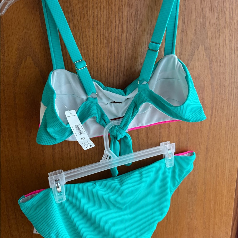 No Boundaries Aqua and Pink Bikini Set - Picture 5 of 10